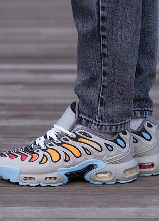 Кроссовки мужские, кроссовки женские, 1в1 люкс качество, кожа, nike air max tn plus drift grey multicolor, inter-1813
