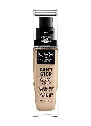 Nyx professional makeup can’t stop won’t stop foundation — nude