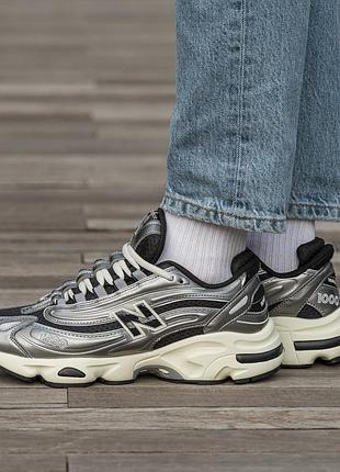 Кроссовки мужские, кроссовки женские, 1в1 люкс качество, кожа, new balance 1000 silver metallic, inter-1774