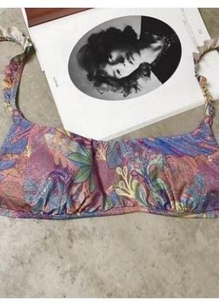 Calzedonia крутий кольоровий блискучий верх від купальника на зав‘язки
