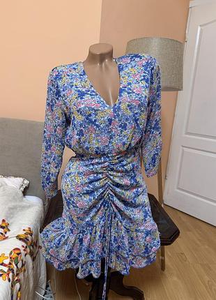 Квіткова сукня zara з драпіруванням, xs
