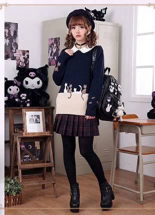 Затишний джемпер з котиками cute kawaii на підлітка