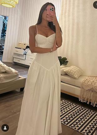 Біла бавовняна сукня zara