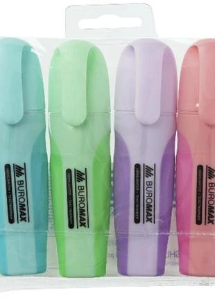 Набір текст-маркерів buromax 4 кольори pastel.