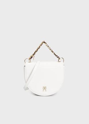Жіноча сумочка кросбоді tommy hilfiger th chic saddle bag біла