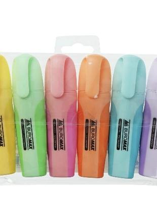 Набір текст-маркерів buromax 6 кольорів pastel.