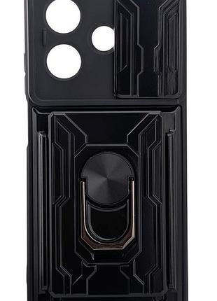 Чохол armor core для oppo a3x 4g / 5g (cph2681/cph2641) бампер протиударний з кільцем підставкою чорний