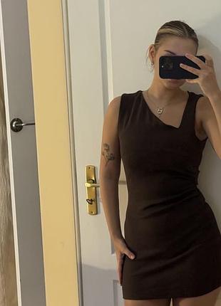 Коричневе плаття від zara