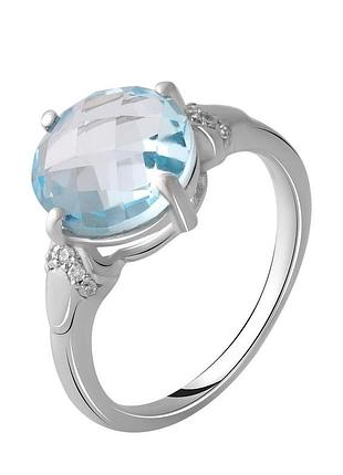 Серебряное кольцо komilfo с натуральным топазом 4.61ct, вес изделия 3,51 гр (2049760) 16.5 размер