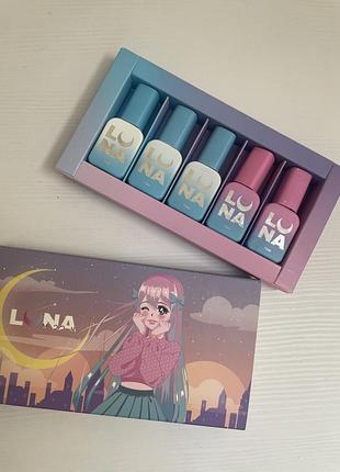 Набір лаків бренду luna 3 лака+2 бази