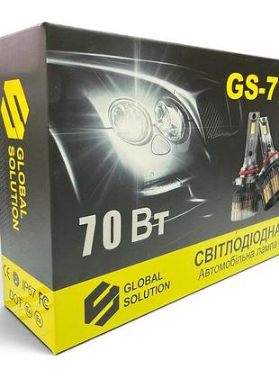 Led лампа 9-36v gs77 h7 cooler 70w 18000lm 6000k ip65