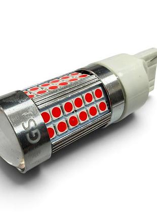 Led лампа 12-70v 7440-3030-72smd samsung super canbus безцокольна одноконтатна (аналог лампи w21w) червоний