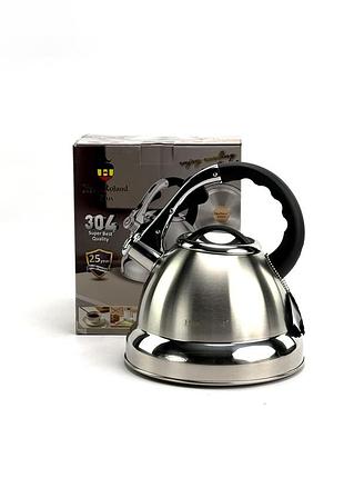Чайник со свистком haus roland hrs704, 3.5 л, нержавеющая сталь. серебристый (hrs704)