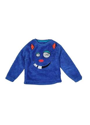Свитшот детский для мальчика синий george, размер 104/110, 4-5 лет, флисовый