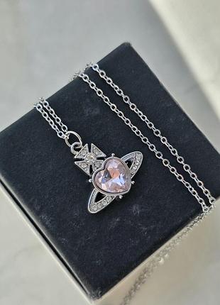 Кулон saturn vivienne westwood pink light ll
