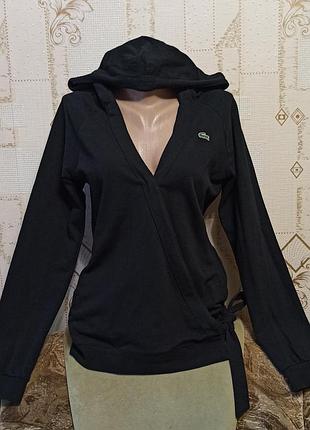 Lacoste жіноче худі на запах з капюшоном розмір 46 м🌷