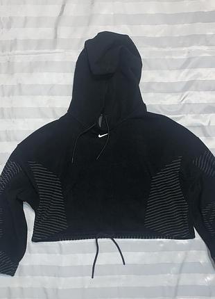 Кроп-худи nike pro therma-fit adv / флисовая укороченная толстовка найк м