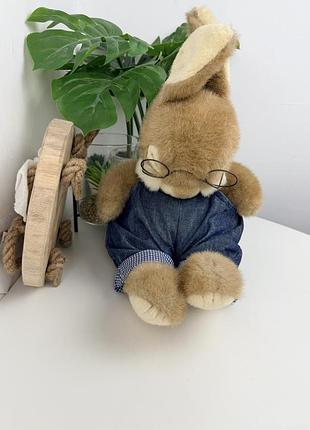 Вінтажний зайка в окулярах gemini plush rabbit