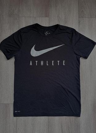 Мужская спортивная футболка nike dri-fit "athlete" (оригинал, l) — черная
