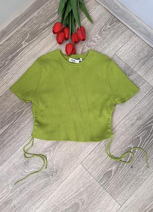 Футболка топ в рубчик zara