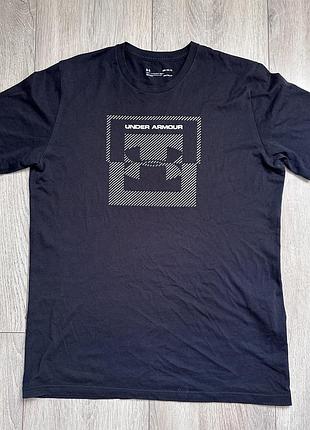 Мужская спортивная футболка under armour heatgear graphic tee (оригинал, m) — черная