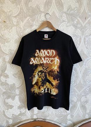 Чорна чоловіча майка поло теніска джерсі мерч футболка fruit of the loom amon amarth surtur rising tour europe autumn 2011 оригінал розмір l