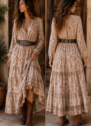 Кожаный ремень с этно-вышивкой и винтажной пряжкой, boho