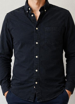 H&m чоловіча темно-синя сорочка s 44 46 button-down