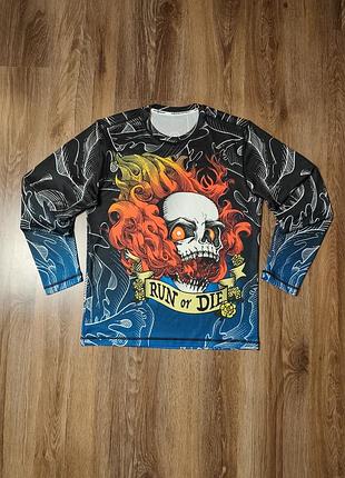 Спортивный лонгслив / рашгардinknburn «run or die» (размер s\м)