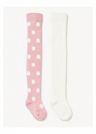 Колготки набор 2шт. хлопковые для девочки lidl lycra® bdo103765 050-56 см (0-2 months) комбинированный