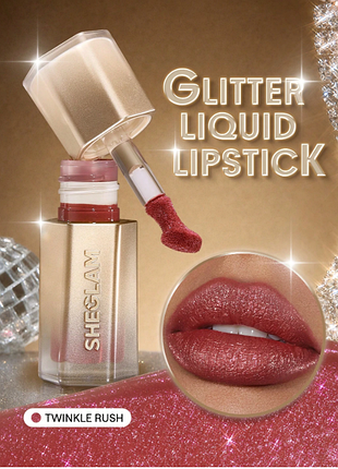 Жидкая помада с блестками sheglam stardust swipe glitter liquid lipstick - 417 twinkle rush (6270-417)