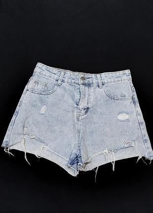 Светло-голубые джинсовые шорты l-xl 7830 ю