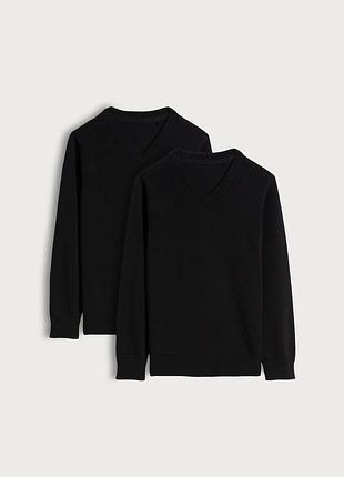 Набор из 2 шт! новые черные школьные джемперы f&amp;f school 8-9 лет (134 см) 🎒🖤