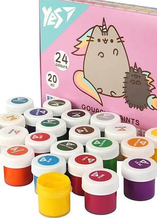 Гуаш 24 кол/20 мл "yes""pusheen", 230404, шт
