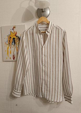 Лляна сорочка massimo dutti в смужку.