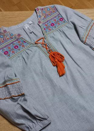 Блузка с вышивкой.колоритная вышиванка.женская вышиванка.
