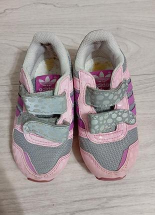 Детские кроссовки ботинки на липучках  стелька 13,5 см размер 22 adidas со светоотражателем