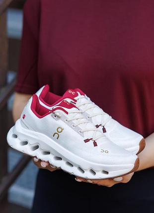 Р.37-41 кроссовки on running cloudtilt white burgundy on005