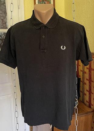 Поло fred perry чорне, розмір 44 / l-xl — стан хороший