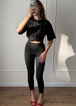 Чорні лосини з штрипками