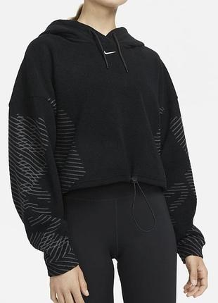 Кроп-худи nike pro therma-fit adv / флисовая укороченная толстовка найк м