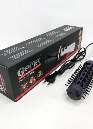 Щетка фен для волос вращающаяся gemei gm-4826, вращающаяся расческа фен с насадкой брашинг um-39