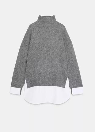 Подовжений светр кофта 2в1 zara