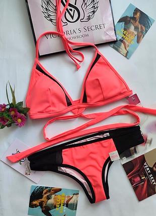 Купальник трикутники victoria's secret pink xs s 34 36 70a 70b 70c 75a бразильянки