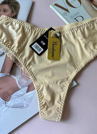 3xl-4xl-5xl женские трусики-стринги beisdanna больших размеров с кружевом 5xl, бежевый