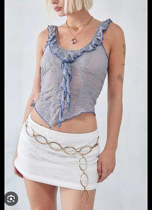 Топ у сітку з рюшами urban outfitters розмір xs