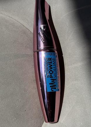 Водостійка туш для вій deborah milano waterproof my power volume effetto ventaglio, чорна