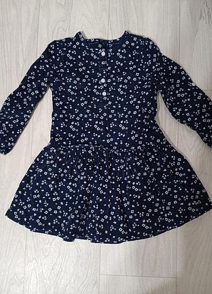 Платье с супер мягкого вильвета с подкатом рукавов р. 110 mothercare