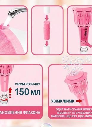 Автоматическая машина для мыльных пузырей с led-подсветкой и музыкой 26x-264 розовая