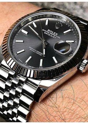 Годинник чоловічий rolex datejust 41mm grey dial
